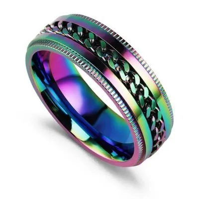 Colorful stainless steel chain ring