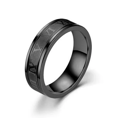 Black roman numeral ring