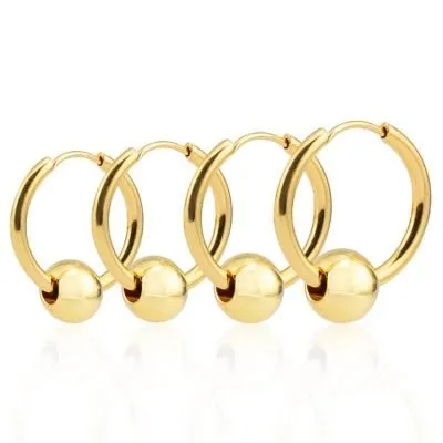 Endless hoop bead earrings stainless steel