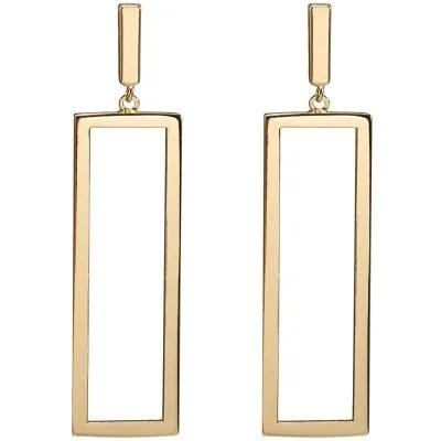 Gold plating stainlesss steel rectangle earrings