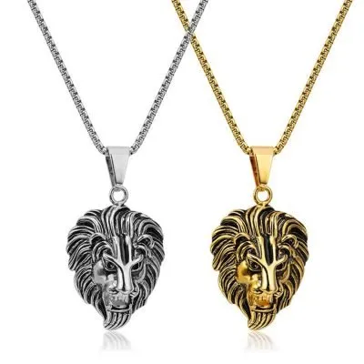 Surgical steel lion pendant sets