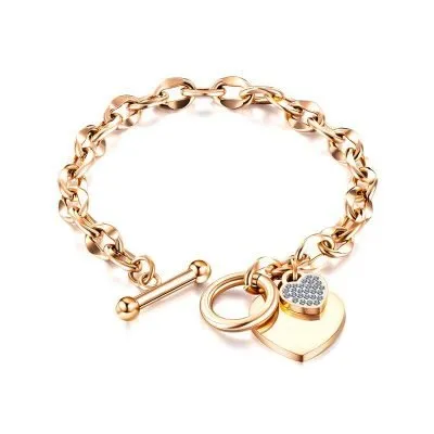 women's toggle heart bracelet
