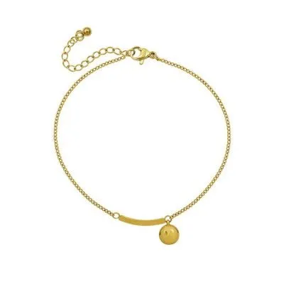 18k gold customized name smile anklet