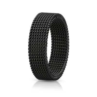 Black extensible stainless steel ring