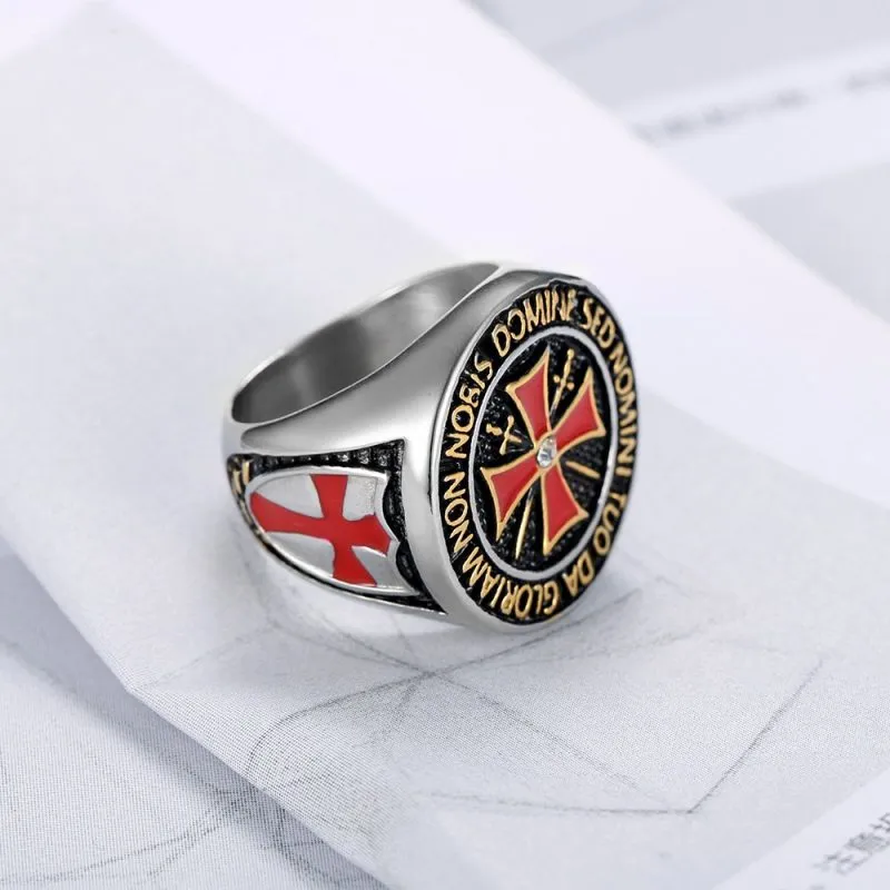Custonmized retro cross chunky ring