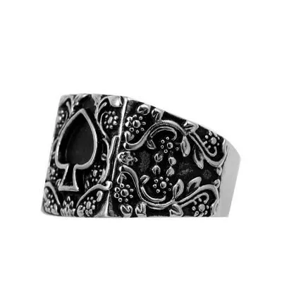Men's statement spades heart ring accessories