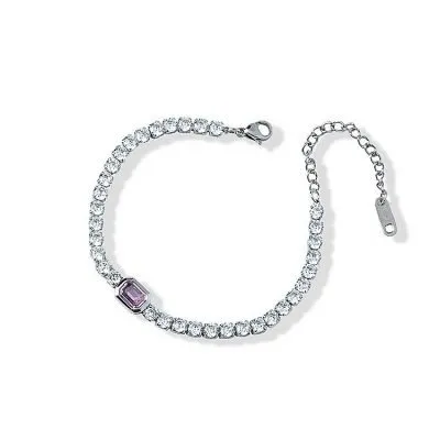 Purple diamond tennis bracelet