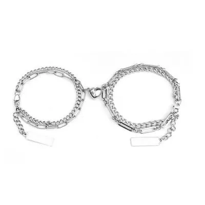 Magnetic heart stainless steel bracelet