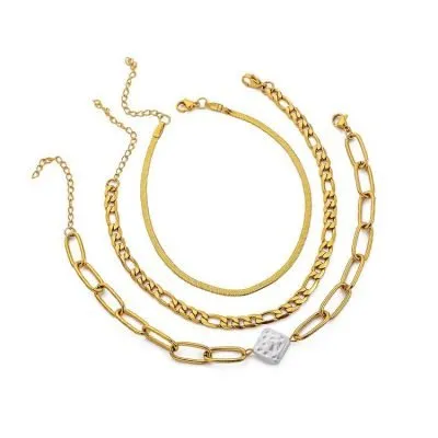 Multilayer stainless steel tarnish free anklet