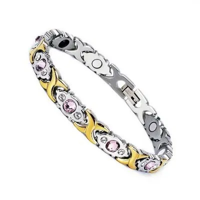 Stainless-steel-magnetic-crystal-bangle