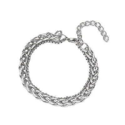 Two layered cuban link bracelet men's