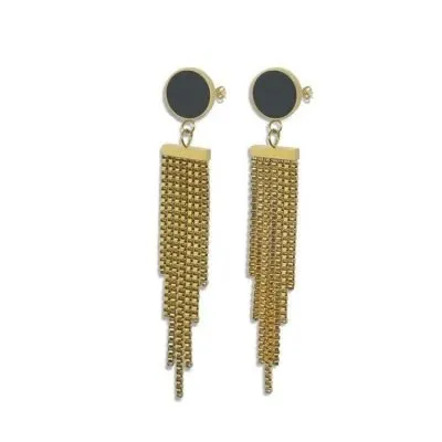 Gold Plated Stainless Steel Tassel Earrings