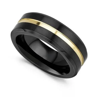 Matte two tone men's rings