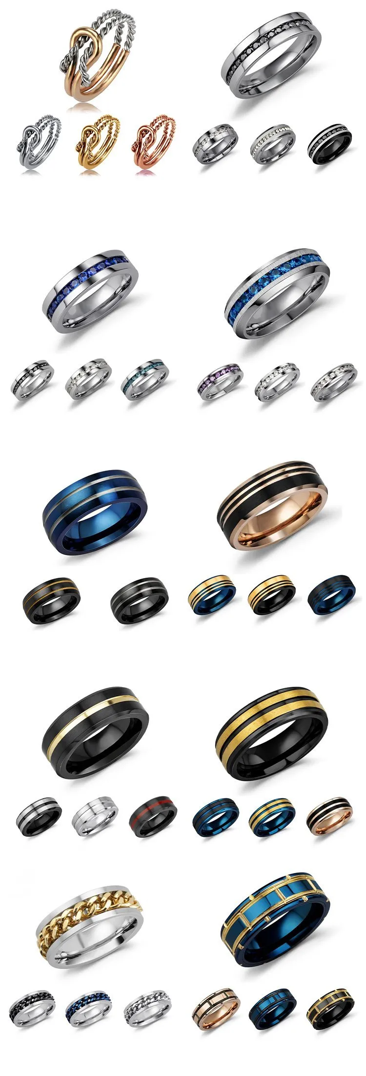 Men's custom stainless steel rings