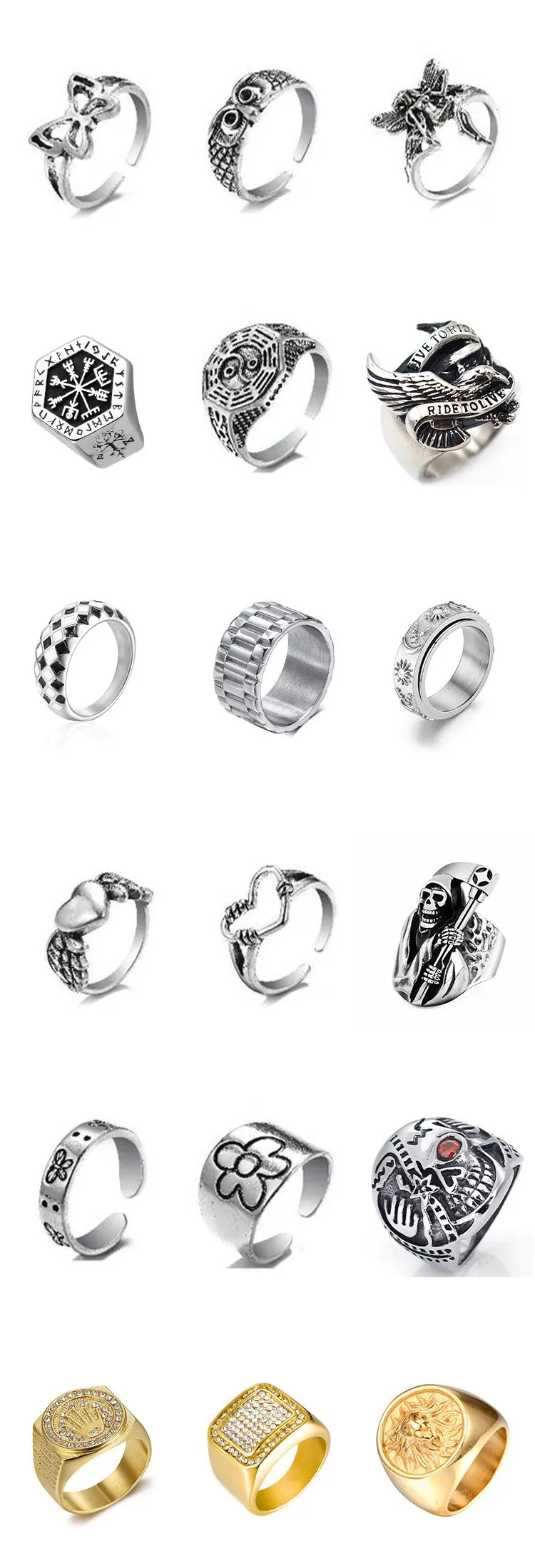 Men's stainless steel cast rings