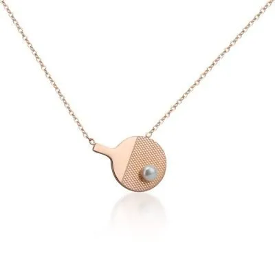 Rose gold table tennis pendant
