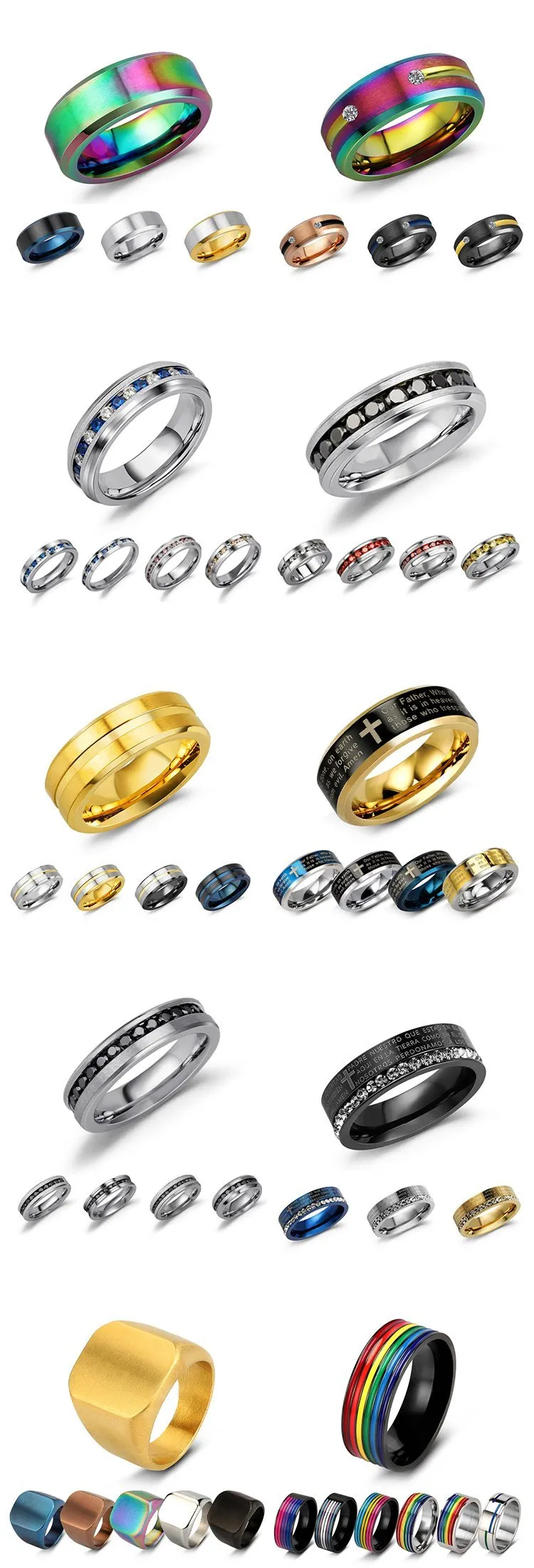 Stainless steel rings for men