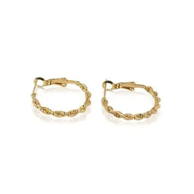 Women's twist gold hoop earrings