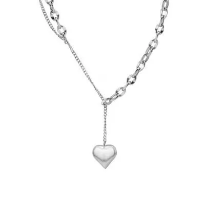Adjustable heart necklace stainless steel