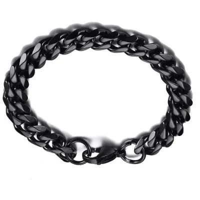 Black plated cuban chain bracelet