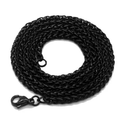 Black plated keel chain necklace