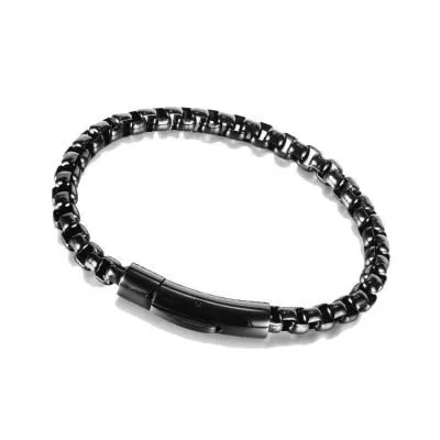Black stainless steel chain bracelet