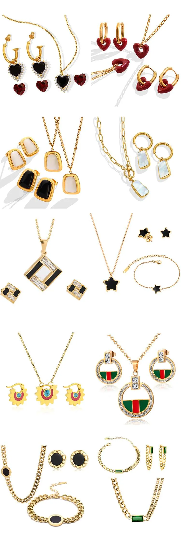 Colorful personalized jewelry sets