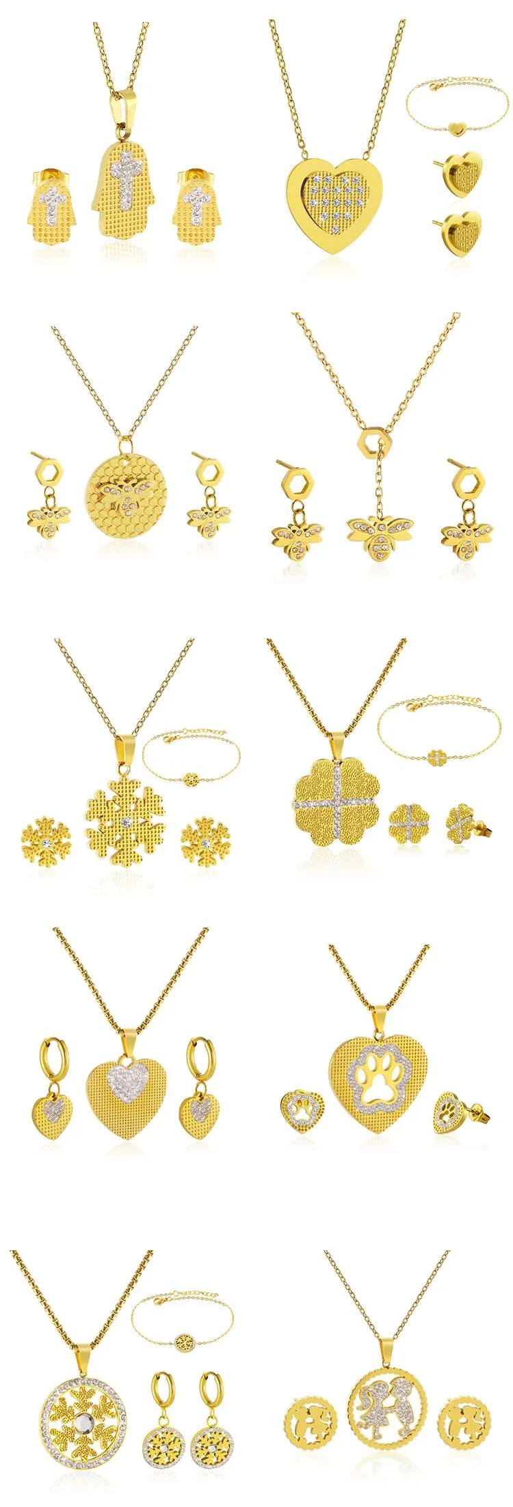 Custom 18k gold jewelry set