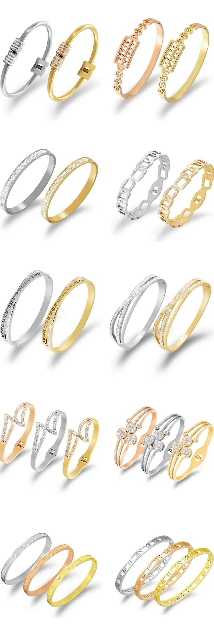 Custom stainless steel bangle sets