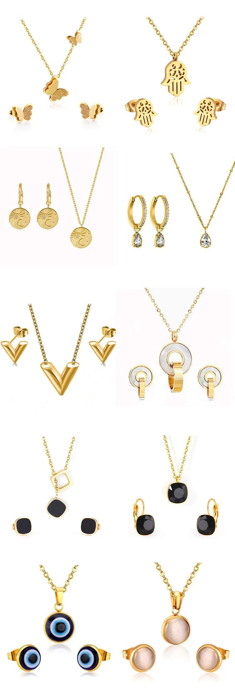 Gold jewelry set for women