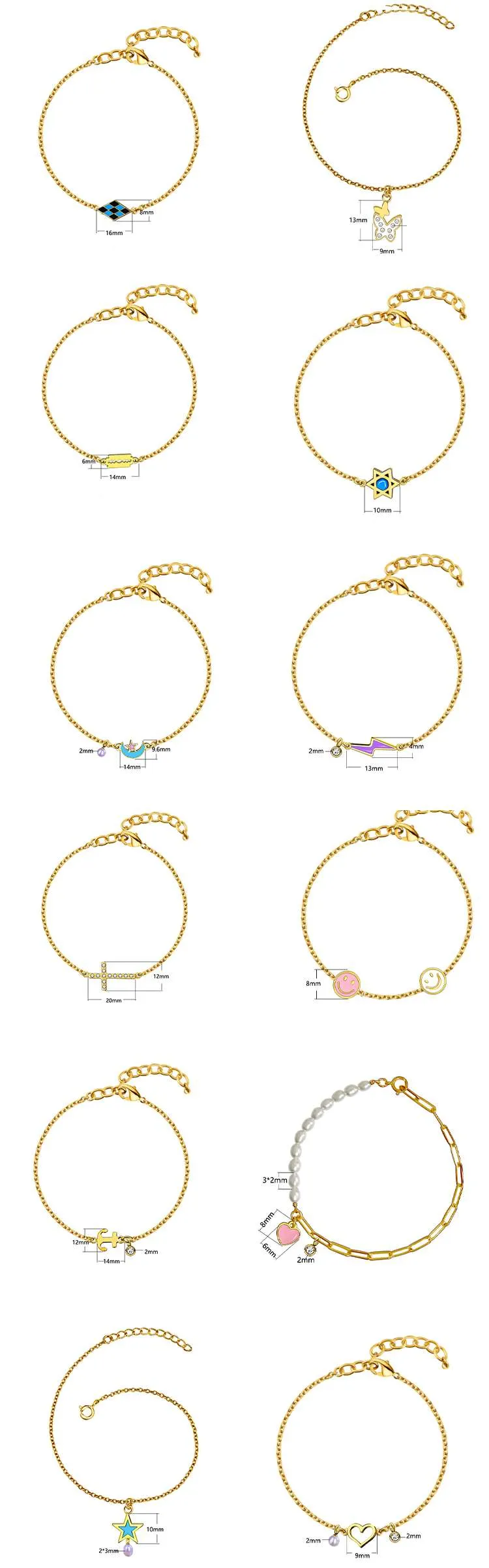 Gold plated bracelets for women