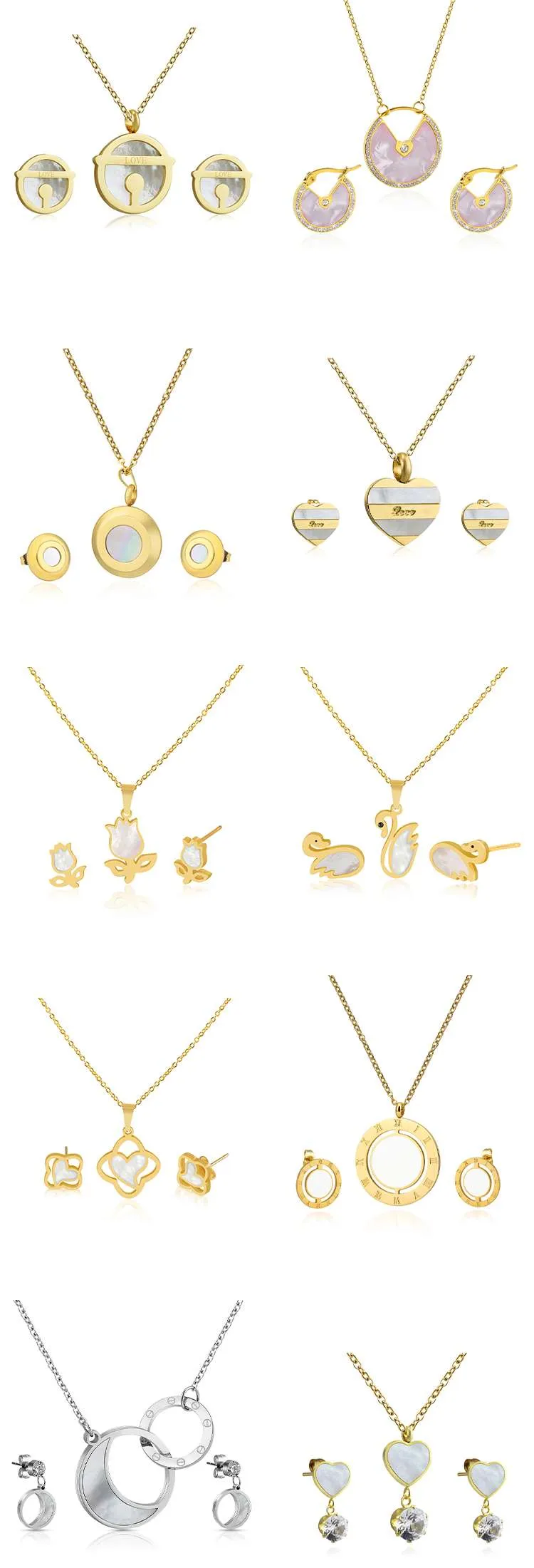 Simple shell jewelry set