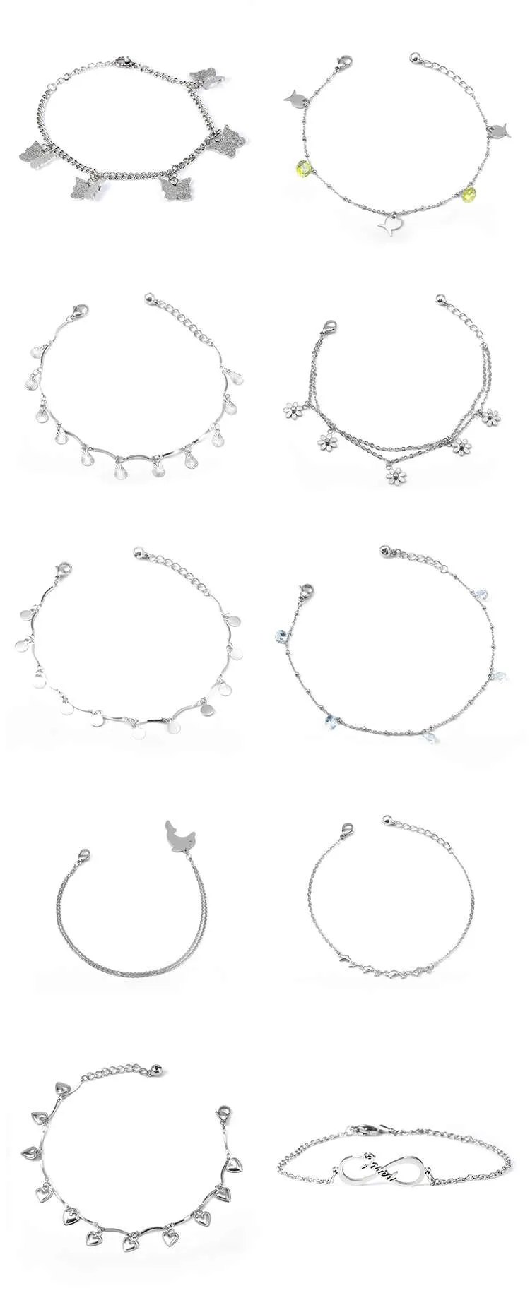 Stainless steel anklets