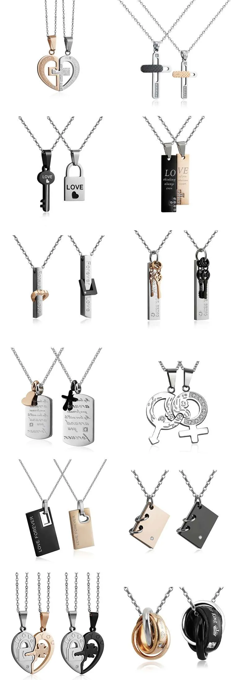 Stainless steel couple pendants