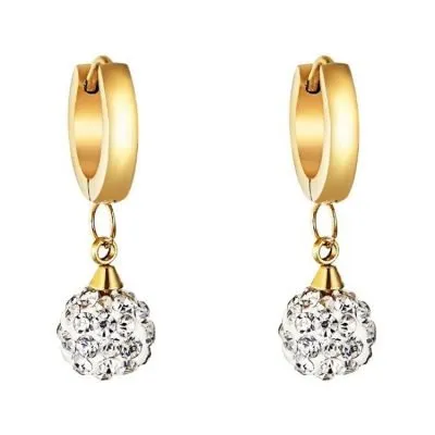 Stainless steel crystall ball earrings drop