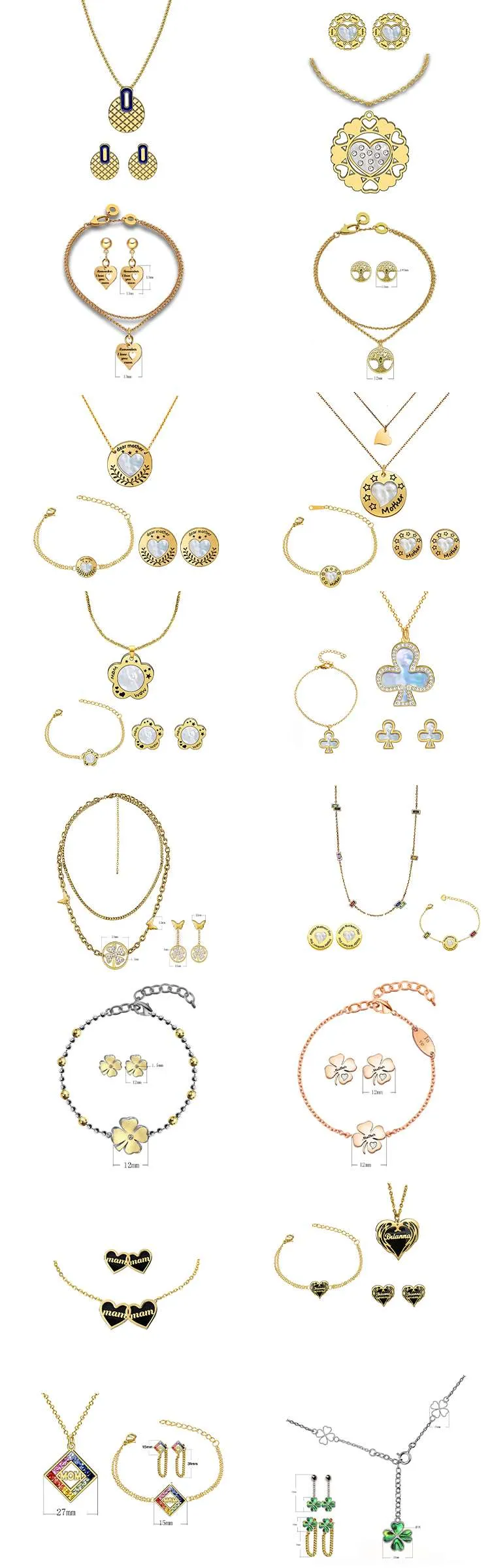 Stainless steel jewelry set design