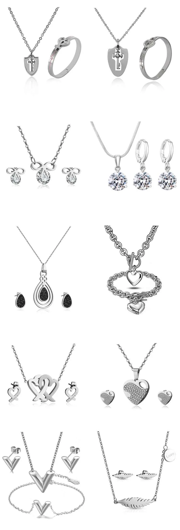 Stainless steel jewelry set women