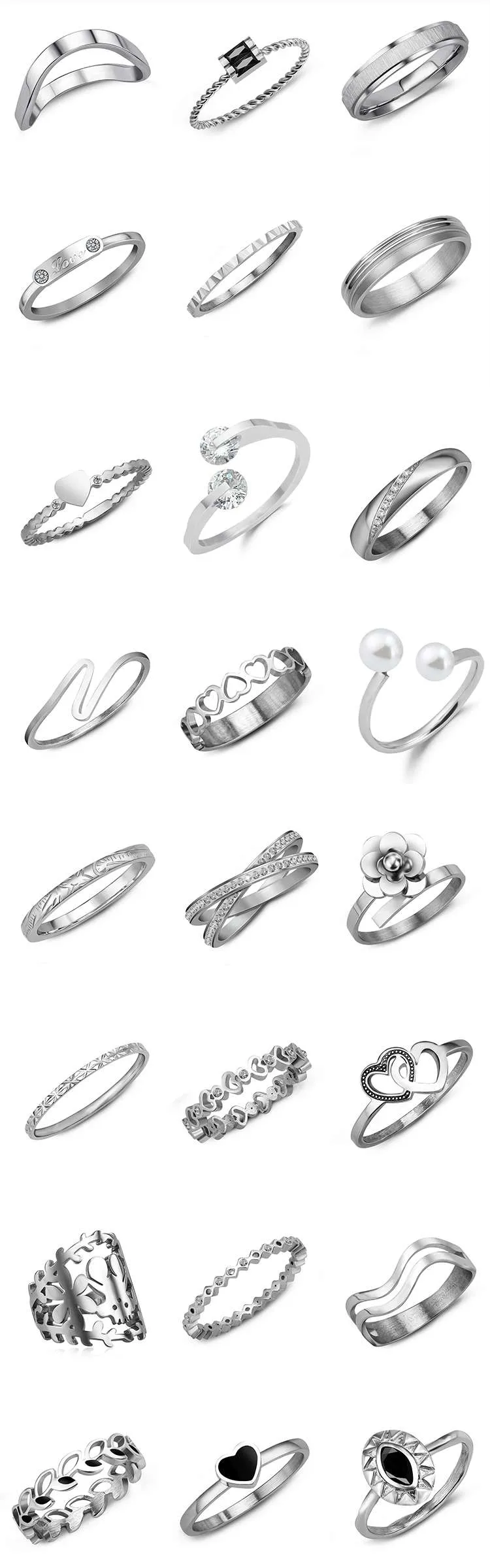 Stainless steel rings for girls