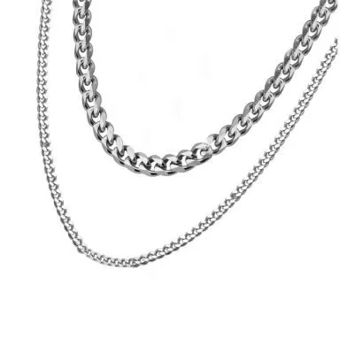 Two layered cuban link necklace