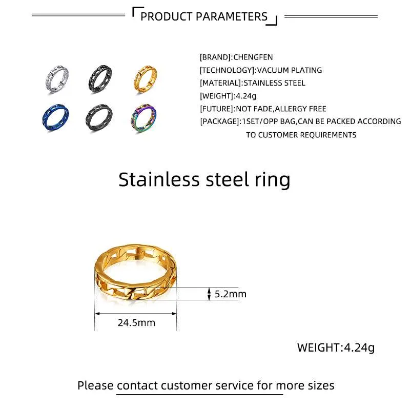 Cuban Chain Ring Specifications