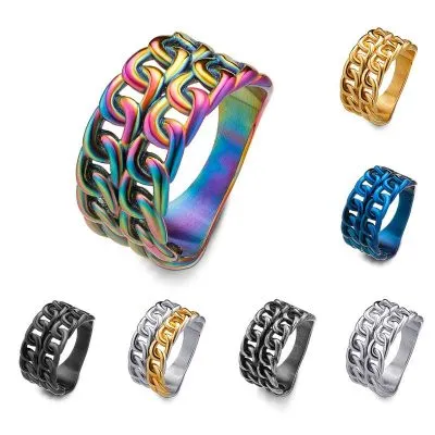 Widened Cuban Chain Ring Multicolor Available (2)