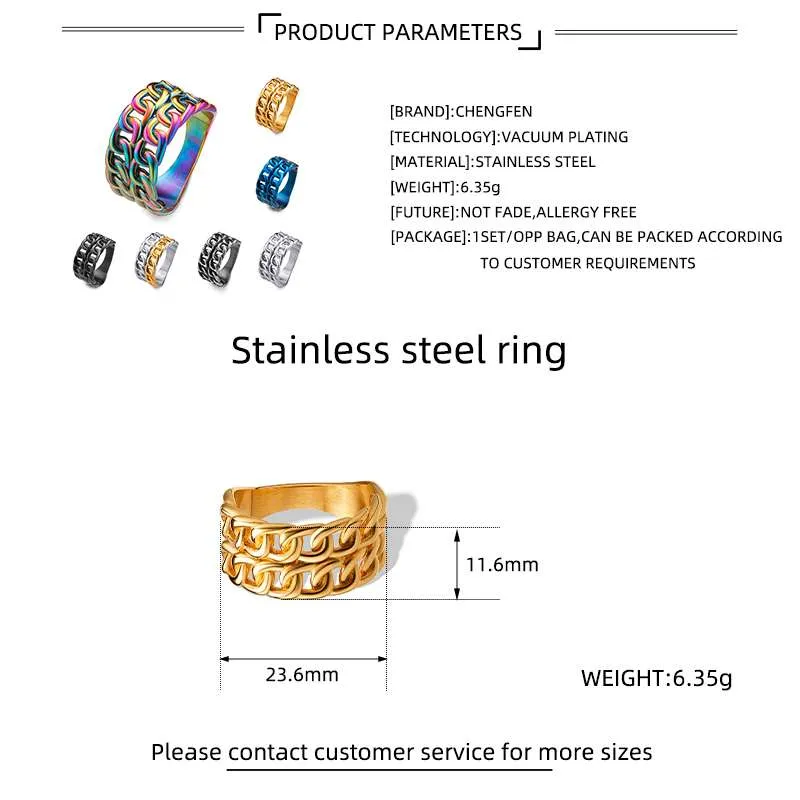 Widened Cuban Chain Ring Specifications