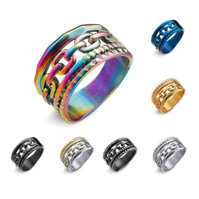 curb chain ring multi-color optional (2)