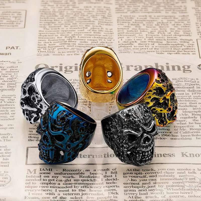 Vintage Demon Skull Ring Multicolor Available (1)