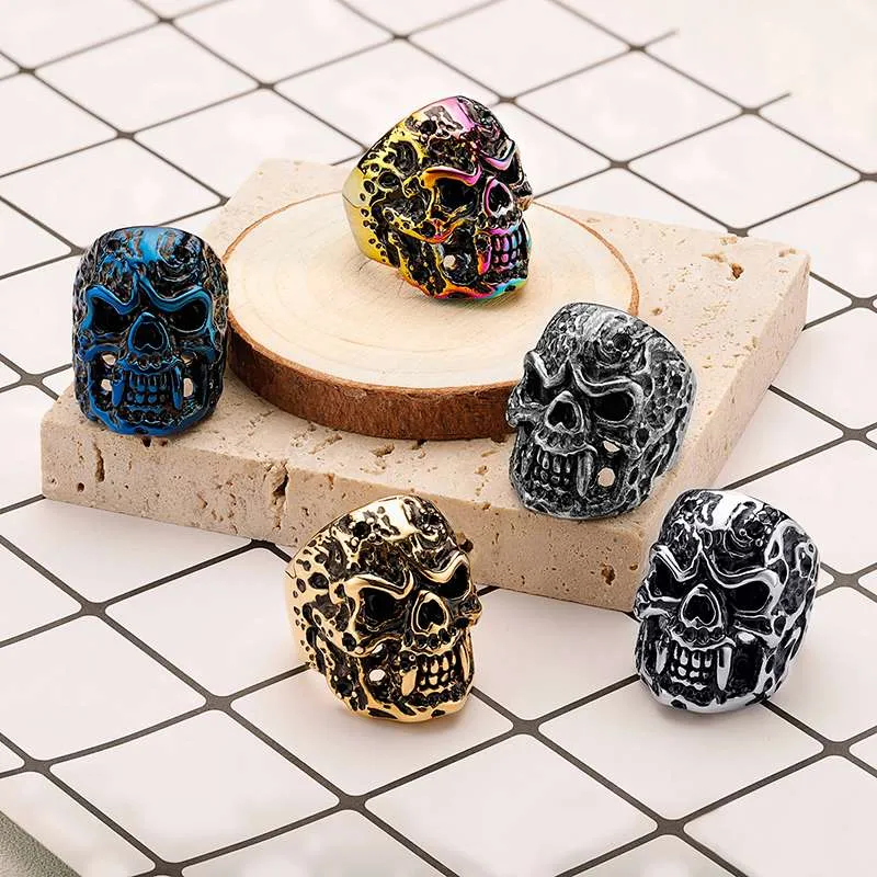 Vintage Demon Skull Ring Multicolor Available (3)