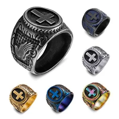 Vintage Gothic Cross Ring Available in Multiple Colors (2)