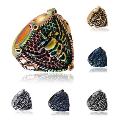 Vintage Gothic Shield Amulet Ring Multicolor Available (2)