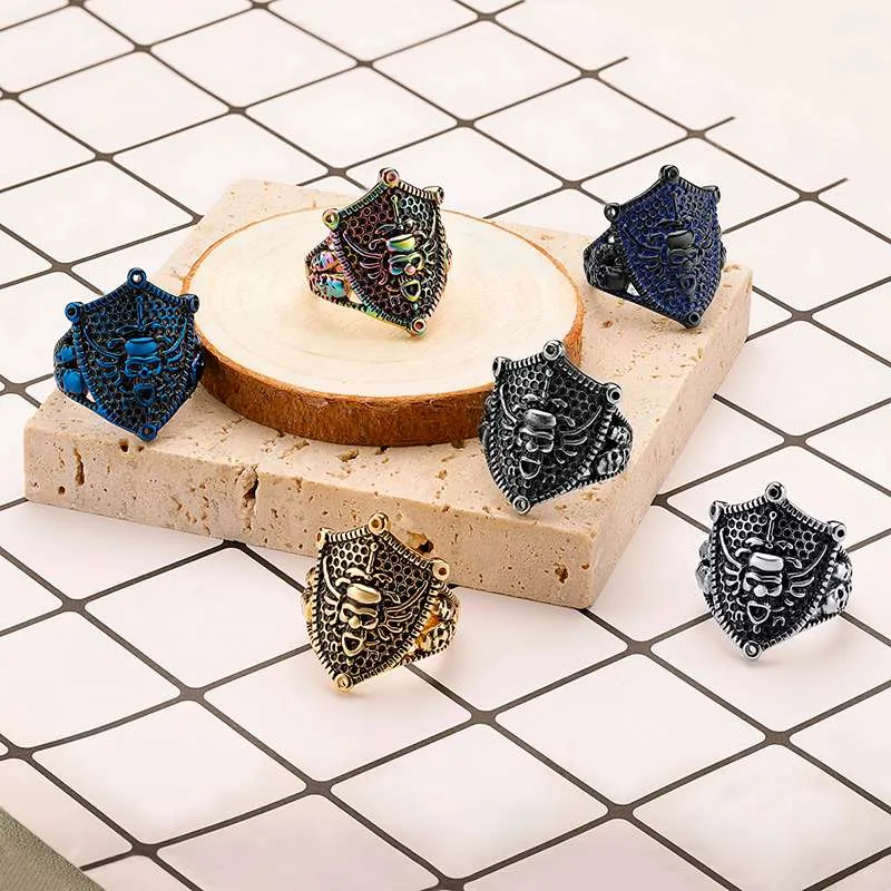 Vintage Gothic Shield Amulet Ring Multicolor Available (3)