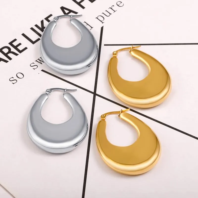 U-Shaped Heavy Stainless Steel Earrings