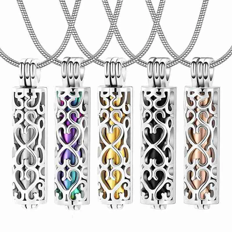 Hollow Stainless Steel Gray Box Pendant